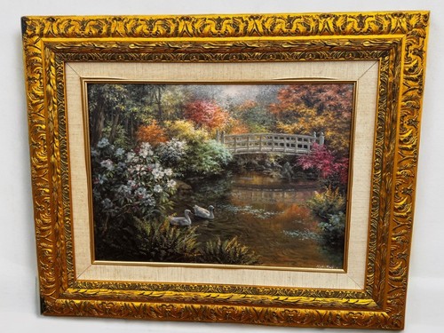 Large vtg gold - gold, framed